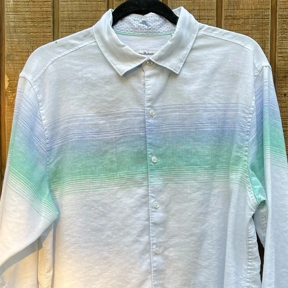 Tommy Bahama Horizon Heights Stretch Sport Shirt Size M - Picture 6 of 10